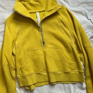 Lululemon Yellow Funnel Neck Scuba Half-Zip